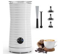Montalatte Elettrico Automatico, Morpilot Cappuccinatore, Schiumatore Latte 4 in 1, Libera Scelta dello Spessore della Schiuma, Silenzioso e Rivestimento Antiaderante - Bianco