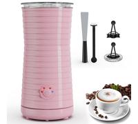 Montalatte Elettrico Automatico, Morpilot Cappuccinatore, Schiumatore Latte 4 in 1, Libera Scelta dello Spessore della Schiuma, Silenzioso e Rivestimento Antiaderante - Rosa