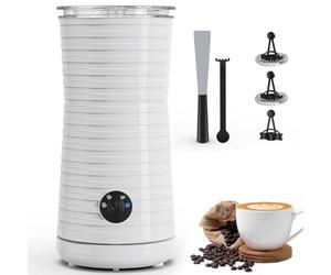 Montalatte Elettrico Automatico, Morpilot Cappuccinatore, Schiumatore Latte 4 in 1, Libera Scelta dello Spessore della Schiuma, Silenzioso e Rivestimento Antiaderante - Bianco
