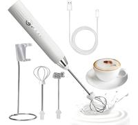 montalatte elettrico cappuccino USB ricaricabile 3 Velocità Regolabile 2 frusta elettrica cappuccinatore elettrico frullino montalatte per coffee, matcha, schiumatore latte elettrico con supporto