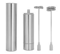 Montalatte elettrico e sbattitore per uova in acciaio inossidabile, miscelatore da portatile con doppia testa di miscelazione a molla, alta velocità 19000 giri/min per caffè,