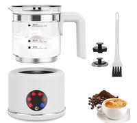 Montalatte Elettrico, Montalatte Elettrico in acciai inossidabili, Automatico 6 in 1 Cappuccinatore Elettrico, Design Diviso, Adatto per Caffè, Latte Caldo, Cappuccino, Macchiato, ecc.