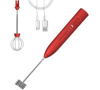 Montalatte elettrico, montalatte per caffÃ¨, montalatte portatile ricaricabile, miscelatore per bevande a 3 velocitÃ per cappuccino e latte, rosso