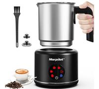Montalatte Elettrico, Morpilot Milk Frother in Acciaio Inossidabile, 6 in 1 Funzione, Capacità 250ml Cappuccino o 500 ml Latte Caldo, Design Diviso, Nero