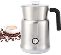 Montalatte elettrico per caffè, schiuma calda e fredda, in acciaio inox 304, coperchio trasparente, rimovibile, facile da pulire, per latte, cappuccino, cucina di casa