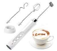 Montalatte Elettrico Portatile, 3 Frusta in Acciaio Inossidabile, 3 Velocità Regolabili, Frullino Montalatte Elettrico Ricaricabile per Caffè/Latte/Cappuccino/Panna, Cappuccinatore Elettrico Schiuma