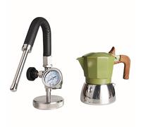 Montalatte in acciaio inox, con beccuccio a 3 fori e manometro, lavabile e facile da pulire per piano cottura a induzione