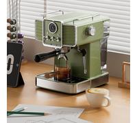 Montalatte, macchina per caffè espresso con, macchina per caffè professionale da 15 bar, con serbatoio dell'acqua da 1,6 l/vassoio raccogligocce/manometro visivo, 1350 W, per cappuccino, lat