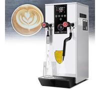 Montalatte, macchina per schiumare il latte commerciale da 220 V, bollitore per acqua da 12 litri, schiumatore elettrico a vapore multiuso, con display a LED (bianco)