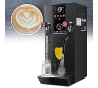 Montalatte, macchina per schiumare il latte commerciale da 220 V, bollitore per acqua da 12 litri, schiumatore elettrico a vapore multiuso, con display a LED (nero)