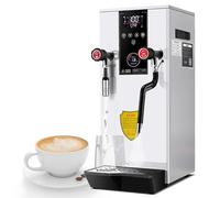Montalatte, macchina per schiumare il latte commerciale, macchina per acqua bollente a vapore automatica da 220 V e 2500 W, vapore elettrico, con display LCD (bianco)