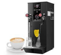Montalatte, macchina per schiumare il latte commerciale, macchina per acqua bollente a vapore automatica da 220 V e 2500 W, vapore elettrico, con display LCD (nero)