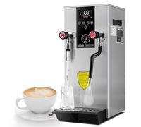 Montalatte, macchina per schiumare il latte commerciale, macchina per acqua bollente a vapore automatica da 220 V e 2500 W, vapore elettrico, con display LCD (argento)