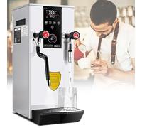 Montalatte, macchina per schiumare il latte multiuso da 220 V, montalatte a vapore commerciale da 12 litri, schiumatore di latte elettrico, con display a LED (bianco)