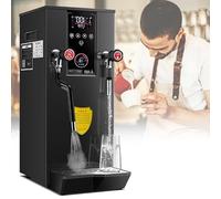 Montalatte, macchina per schiumare il latte multiuso da 220 V, montalatte a vapore commerciale da 12 litri, schiumatore di latte elettrico, con display a LED (nero)