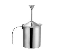 Montalatte Manuale - Acciaio Inox - 400/800 Ml - Schiuma di Latte Perfetta Grazie al Doppio Setaccio e allo Speciale Meccanismo di Pressa (Size : 400ml)
