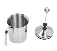 Montalatte manuale da 800 ml, schiumalatte con pompa manuale in acciaio inossidabile, schiuma rapida in 60 secondi, design termico a doppio strato per gli amanti del caffè,