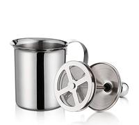 Montalatte Manuale, Frullino Elegante per Schiuma Latte, Brocca Cappuccinatore in Acciaio Inossidabile 800ml, per Caffè e Cioccolata Calda, per Famiglie e Bar