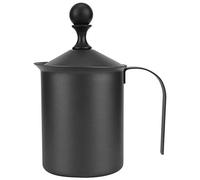 Montalatte manuale in acciaio inossidabile in stile giapponese, montalatte a doppia rete per caffè e panna, schiumatore portatile ergonomico con filtro fine per l’uso da barista (400cc)