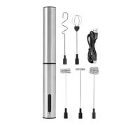 Montalatte portatile, miscelatore portatile per tè, cioccolato e bevande, montalatte elettrico con frusta potente, per cucina, casa, bar, 3,2 x 25,6 cm