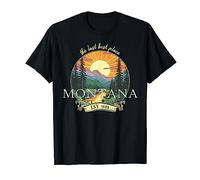Montana Big Sky Country Mountains Vintage Uomo Donna Bambini 3 Maglietta
