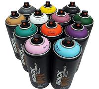 Montana Black 400 ml set di 12 colori complementari graffiti Street art murale vernice spray