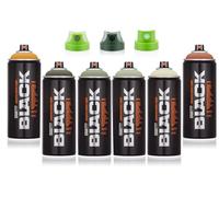Montana Black Set di bombolette spray A-Team 6 x 400 ml, colori mimetici