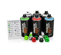 Montana Black Set di bombolette spray Pocket Cans in 6 colori + 10 testine di ricambio - 6 x 150 ml piccole lattine