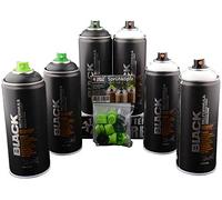 Montana Black & White - Confezione da 6 bombolette spray da 400 ml, colore: nero e bianco