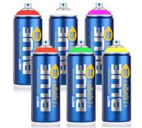 Montana Cans Blue Neon - Set di 6 bombolette spray fluorescenti a base d'acqua, ad alta copertura, ad asciugatura rapida, per graffiti, street art, fai da te, arte e progetti creativi