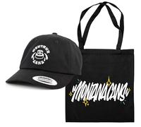 Montana Cans Cotton Bag & Flexfit Dad Cap - Cleaner Look als urbanes Statement Piece - Graffiti to-Go sacchetto di stoffa nero by VISIO BOB & Baker