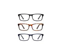 Montana Eyewear Confezione da 3 Occhiali da Lettura - Blu, Havana, Nero da Uomo e Donna (Blu Havana Nero, 3.00)