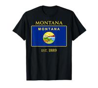 Montana Flag 41st US State 1889 Montanan Maglietta