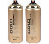 Montana Gold - Bombolette spray 2 x 400 ml, effetto oro cromato M3000