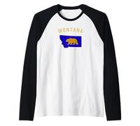 Montana Grizzly Stato Maglia con Maniche Raglan