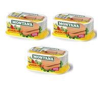 Montana Jambonet, Carne in Scatola di Suino e Bovino, 200gr, Senza Glutine, Confezioni da 3 pezzi