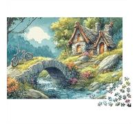 Montaña Primavera Sturdy Cardboard Cottage Stream Artee Jigsaw Puzzle Adults Kids Cognitive Training Fun Activity Great Gift for Christmas Housewarming Lovers 52x38cm/1000pcs