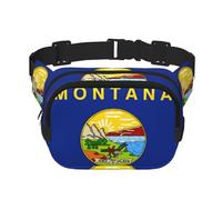 Montana State Flag Print Square Double Layer Funzionalità Marsupio Unisex Crossbody Pack Travel Workout, Nero, Taglia Unica, Nero, One Size