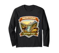 Montana The Treasure State Souvenir Memorabilia Visitor Viaggio Maglia a Manica