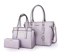 Montana West Echtes Leder Borse da Donna, Viola, (E-purple)