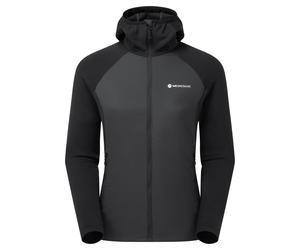 Montane F Sirocco Lite Hoodie, strato intermedio, donna, nero 38(M) BLACK