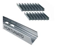 Montante C Standard 2 m Profilo Preforato Sp 0,6 mm Fissaggio Cartongesso 16 Pz