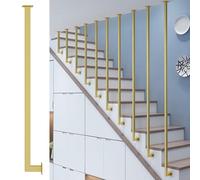 Montanti e aste for ringhiere, corrimano quadrati for corridoi, pilastri terrazze for hall, protezione anticaduta, arredamento for la casa(Gold(1 Pack),H 1.25m/4.1ft)