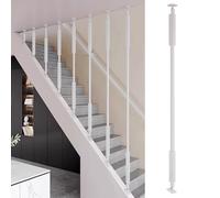 Montanti metallici per scale, Balaustre for scale in metallo Base regolabile a 270 gradi Multicolor Dimensioni multiple(White,82inches/208cm)