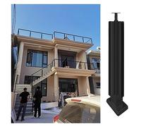Montanti per balaustre in vetro, Glass Railing Column System For 10-12mm Glass With End Corner Mid Posts Black 60-120cm(Black Corner Post,120cm/47.2in)