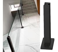 Montanti per balaustre in vetro, Square Glass Railing Post Black 65-120cm 304 Stainless Steel For Indoor Staircase(Black - Mid Post,H-115cm/45.3")