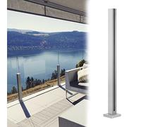 Montanti per balaustre in vetro, Stainless Steel Glass Posts for Deck Railing Complete Kit Silver Finish 85-105cm(End Post,Height-95cm(37.4"))