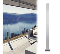 Montanti per balaustre in vetro, Stainless Steel Glass Posts for Deck Railing Complete Kit Silver Finish 85-105cm(Mid Post,Height-105cm(43"))