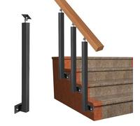 Montanti per Balaustre Quadrate per Scale - Ferro Battuto Ringhiera Regolabili A 270° per Mansarde Uffici,Corrimano per Scale,Ringhiera per Scale (Size:100cm/39.4in,Color:Black - 1-Pack - Side Mount)