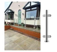 Montanti per ringhiera Moderni in Acciaio Inox con Morsetti, Adatti per Uso Interno/Esterno, Ideali per Scale, patii e terrazze - e Kit Slish System